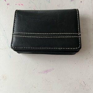 Franklin Covey Black Leather Card Holder